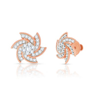 Twirl and Shimmer 18K Diamond Floral Studs