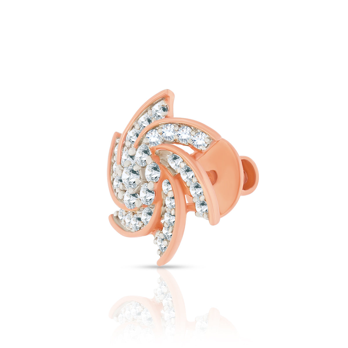 Twirl and Shimmer 18K Diamond Floral Studs