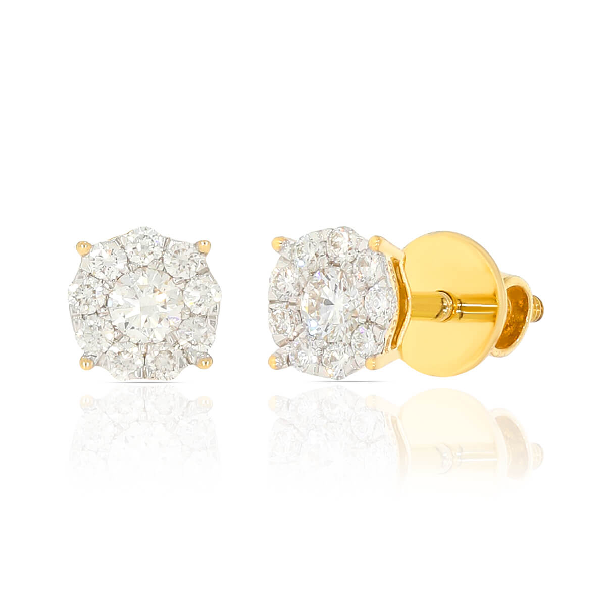 18K Sophisticated Orb Diamond Studs