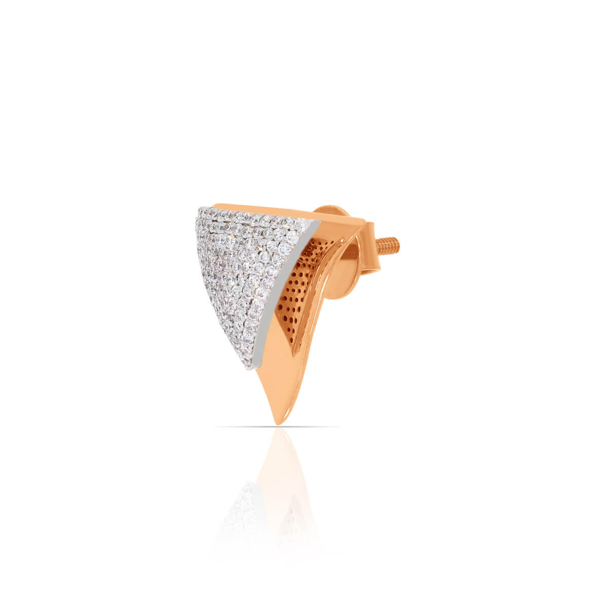 Alluring Rose Gold 18K Trigonal Studs