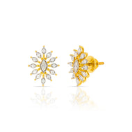 Shimmering Starlit Modern 18K Gold Studs