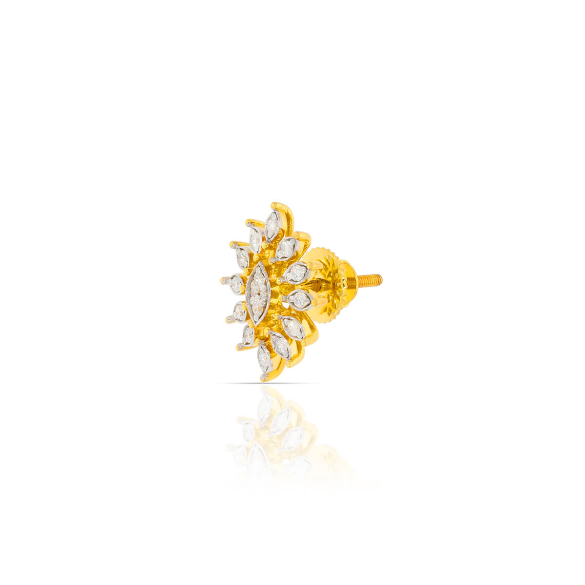 Shimmering Starlit Modern 18K Gold Studs