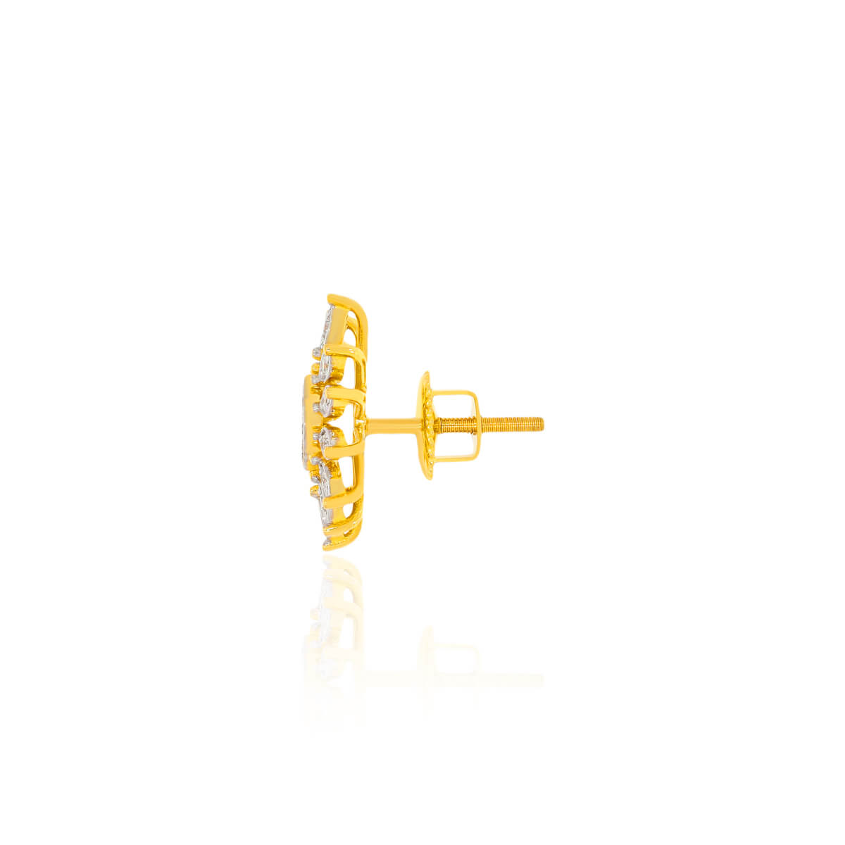 Shimmering Starlit Modern 18K Gold Studs
