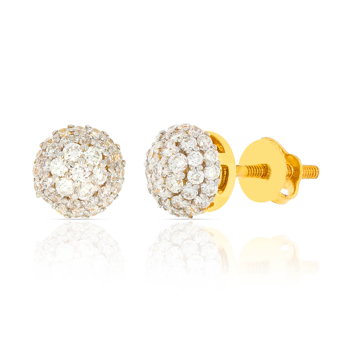 Effortlessly Stylish 18K Diamond Floral Studs
