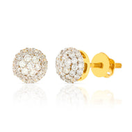 Effortlessly Stylish 18K Diamond Floral Studs
