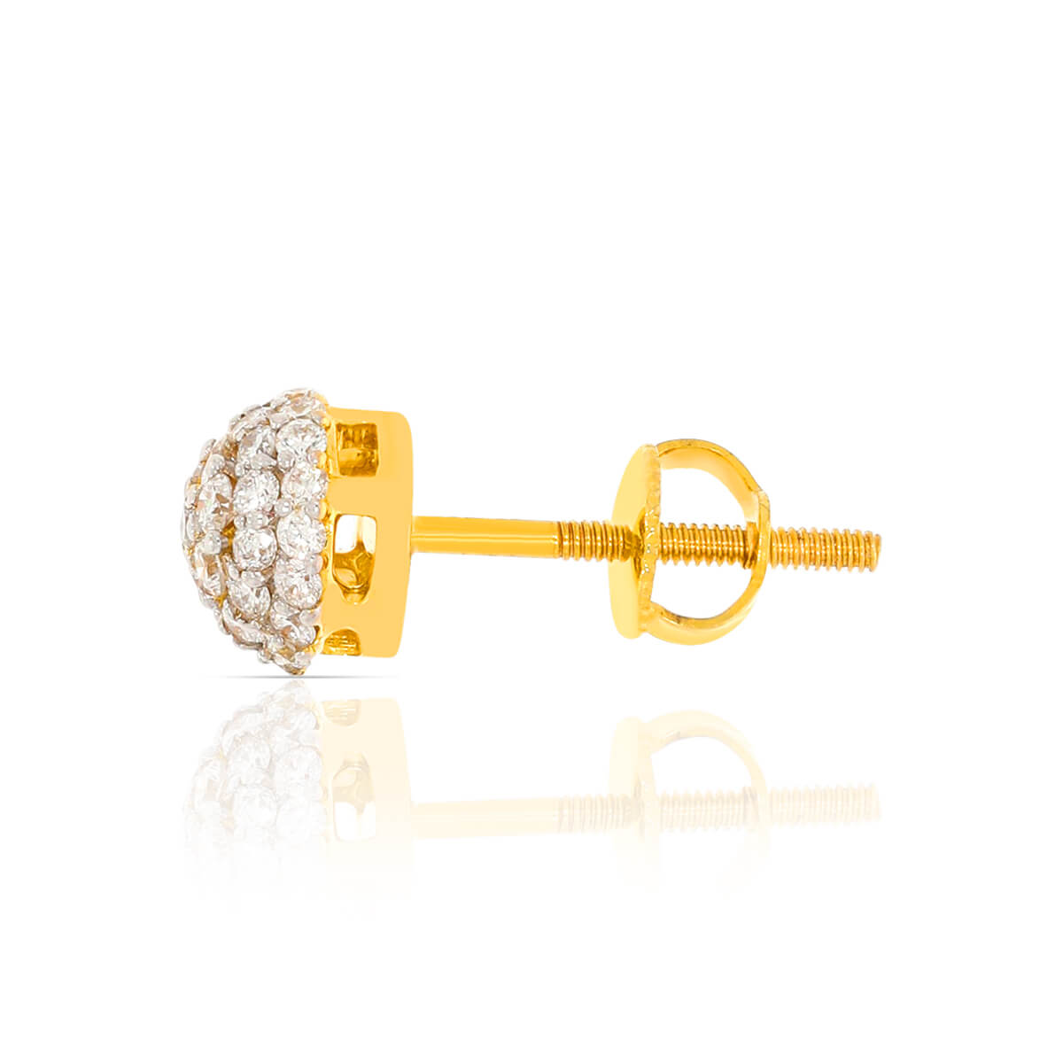 Effortlessly Stylish 18K Diamond Floral Studs