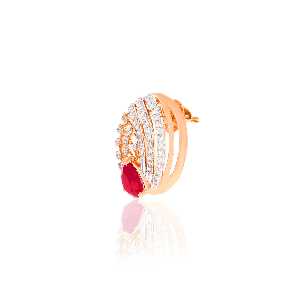 Geometric Charm Gold Studs