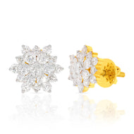 Stunning 18K Diamond Floral Studs for a Minimalistic Style