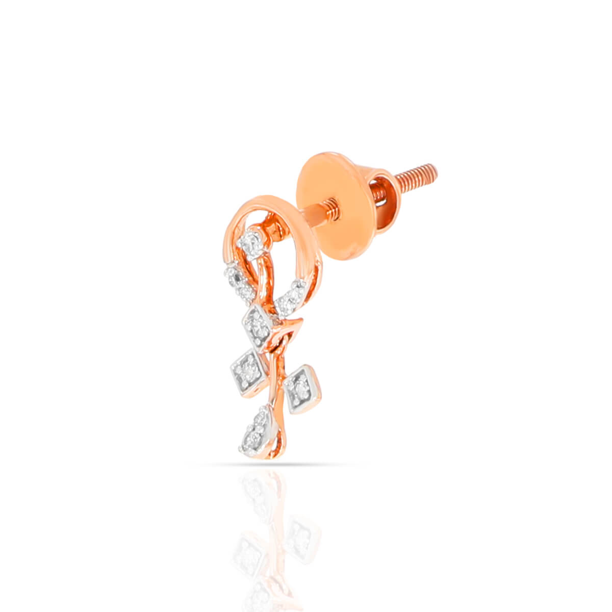 14K Divine Cross Diamond Studs