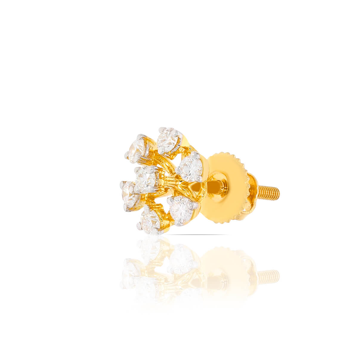 Cheerful Radiant Wheel Motif 18K Studs