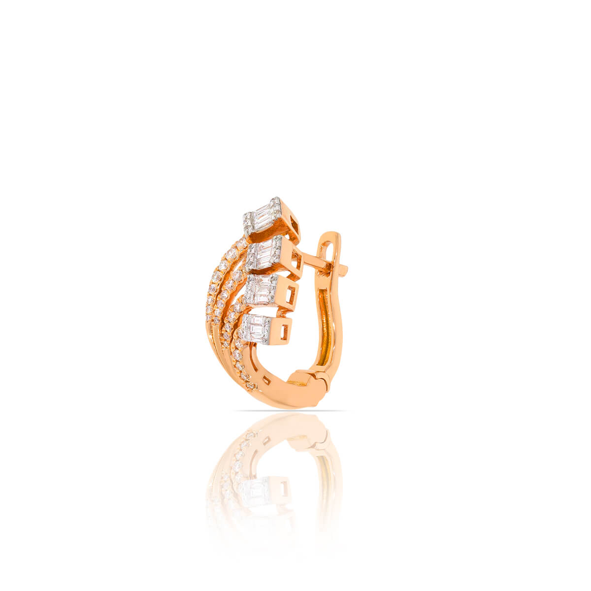 Charming 18K Diamond Hoop Earrings