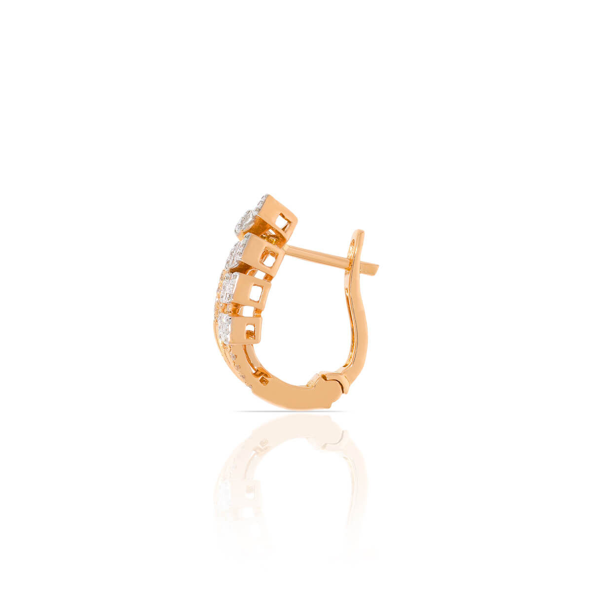 Charming 18K Diamond Hoop Earrings