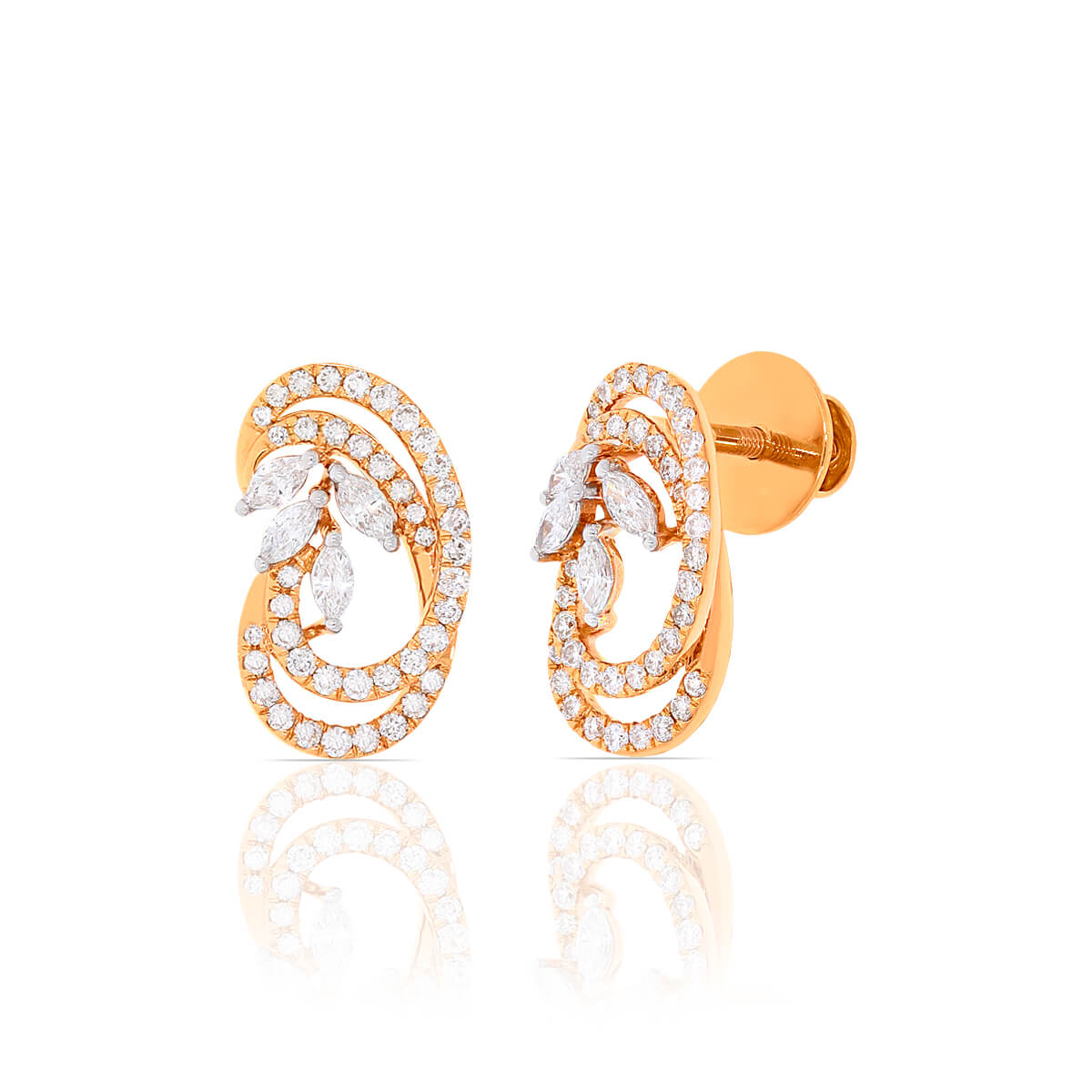 Petite 18K Paisley Studs for Graceful Glow
