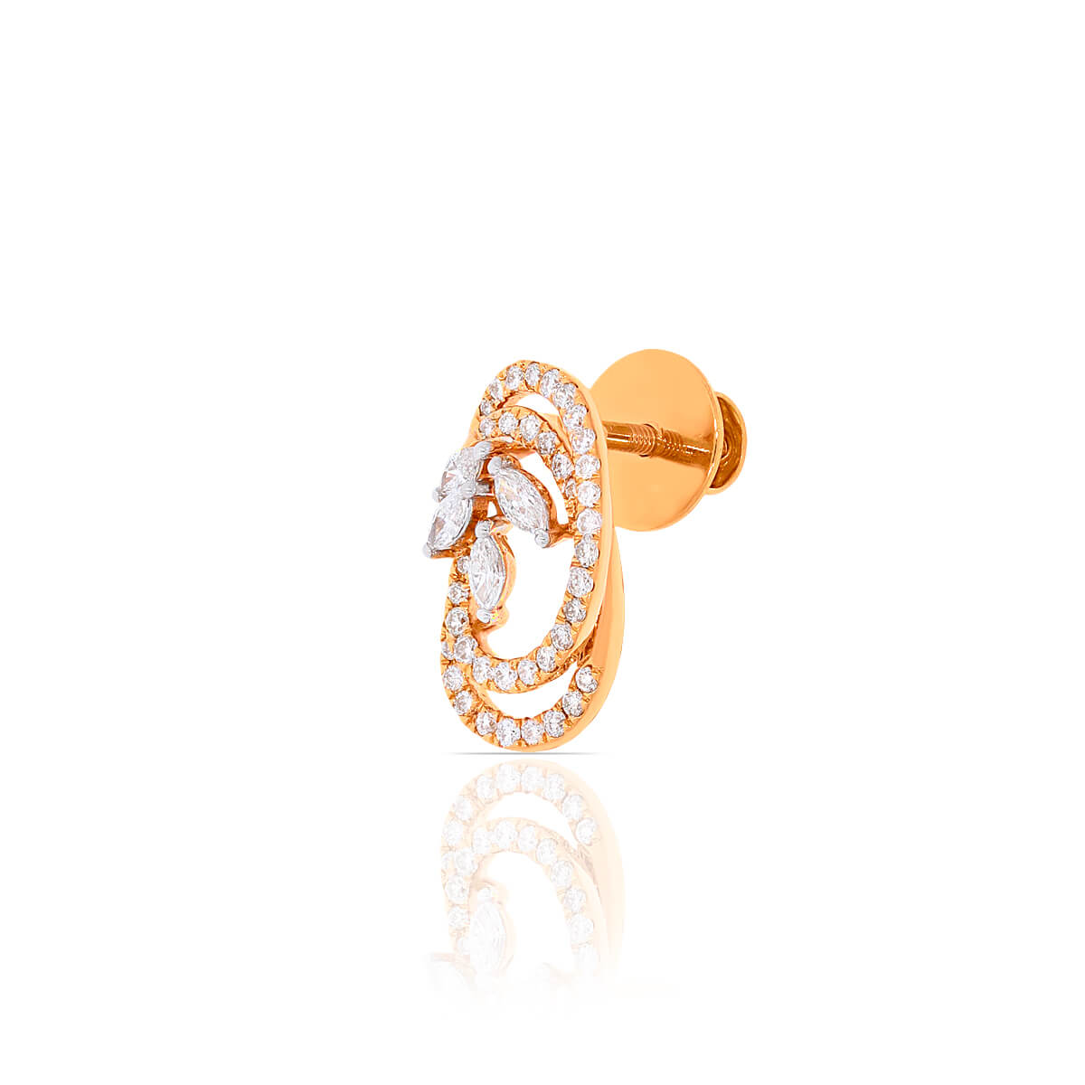 Petite 18K Paisley Studs for Graceful Glow