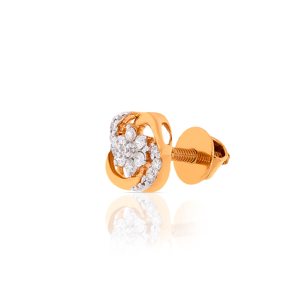 Rosy Elegance 18K Oval Studs