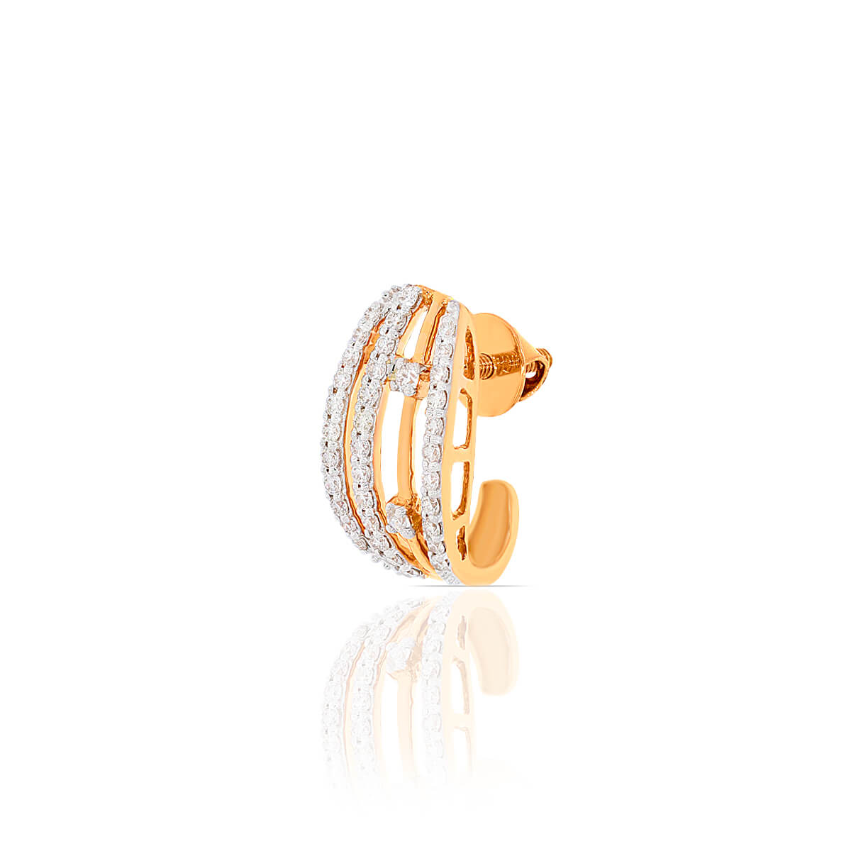 Rosy Shimmer Gold Hoops