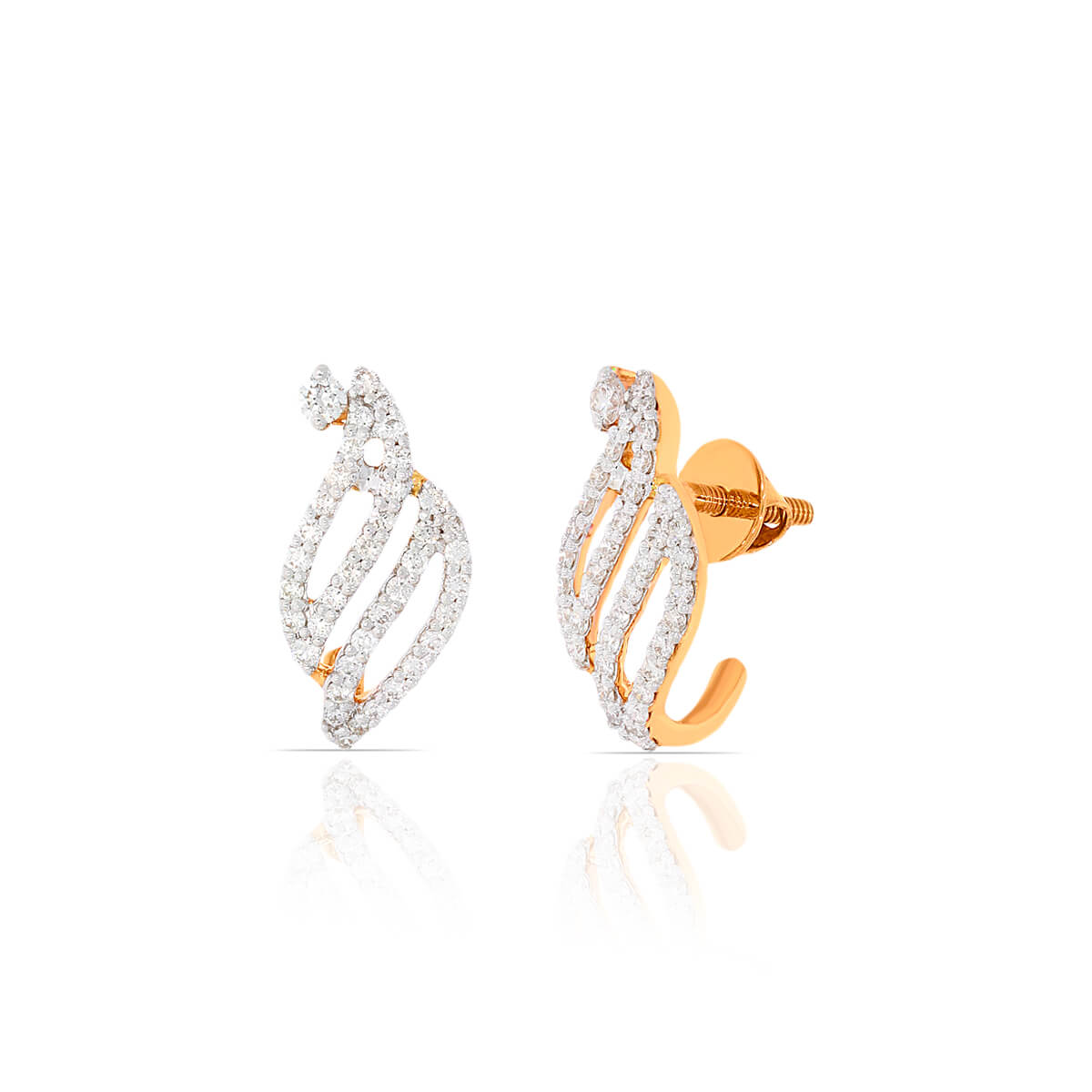 Modern Twirl Rose Gold Hoops
