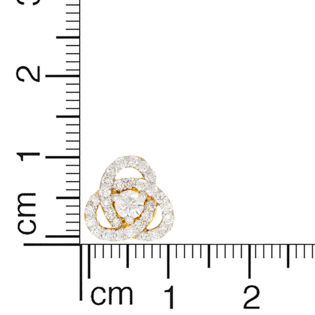 18K Tri-Ring Floral Harmony Gold Stud Earrings
