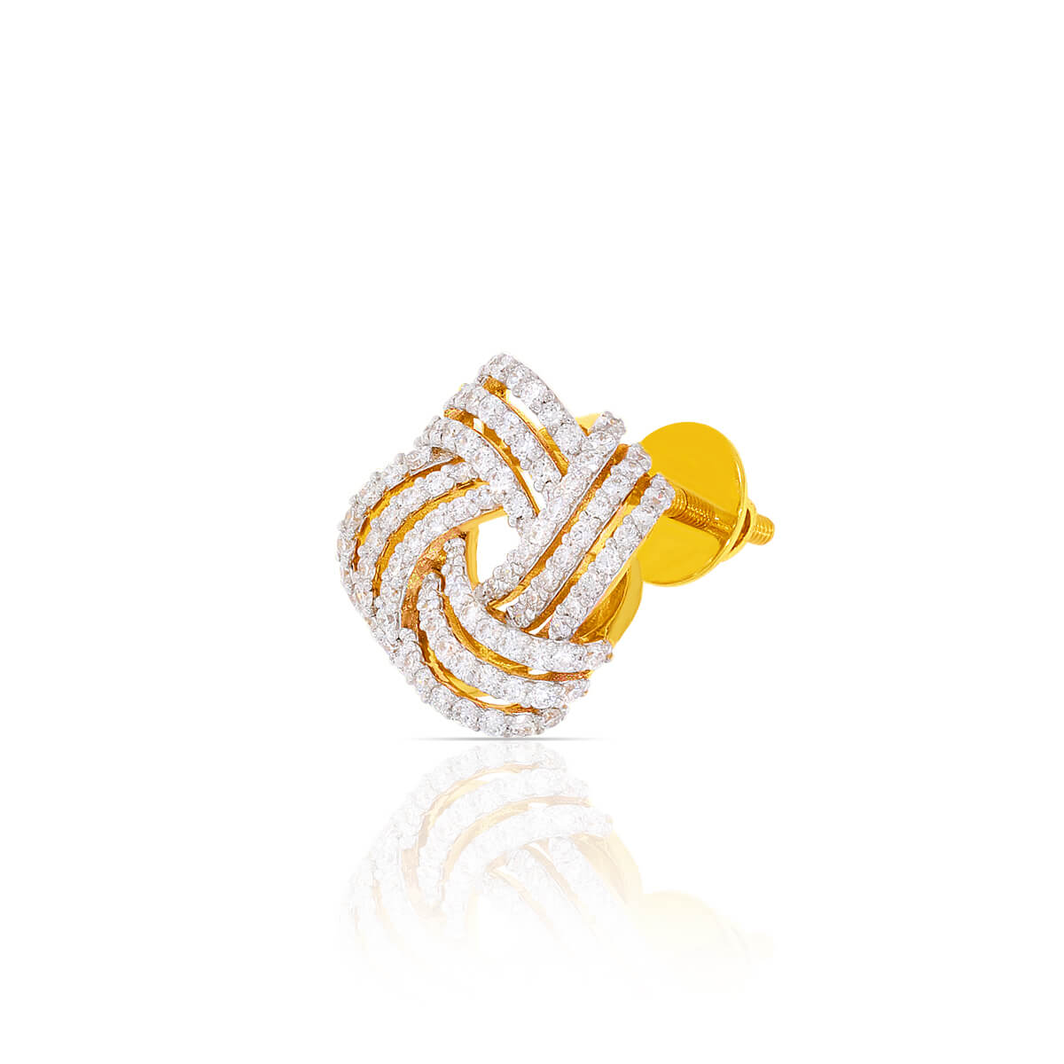 18K Box Studs Exquisitely Crafted with Diamond