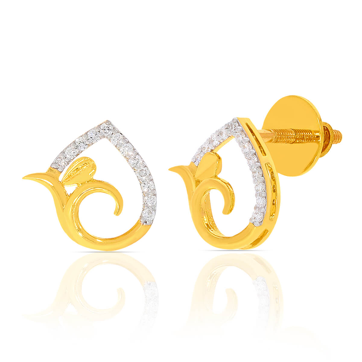 Refined Paisley Elegance 18K Studs