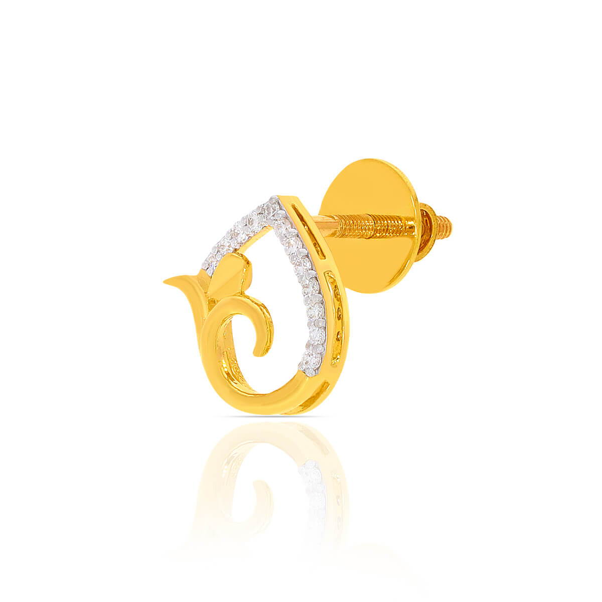 Refined Paisley Elegance 18K Studs