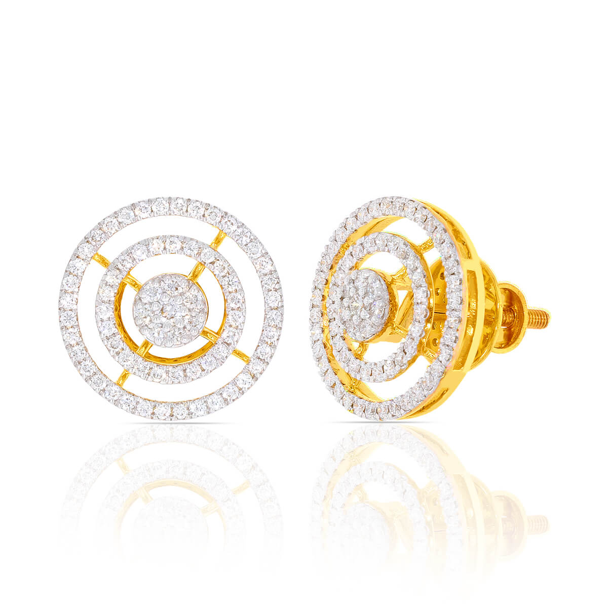 Charming Wheel Inspired Stud Earrings 18K