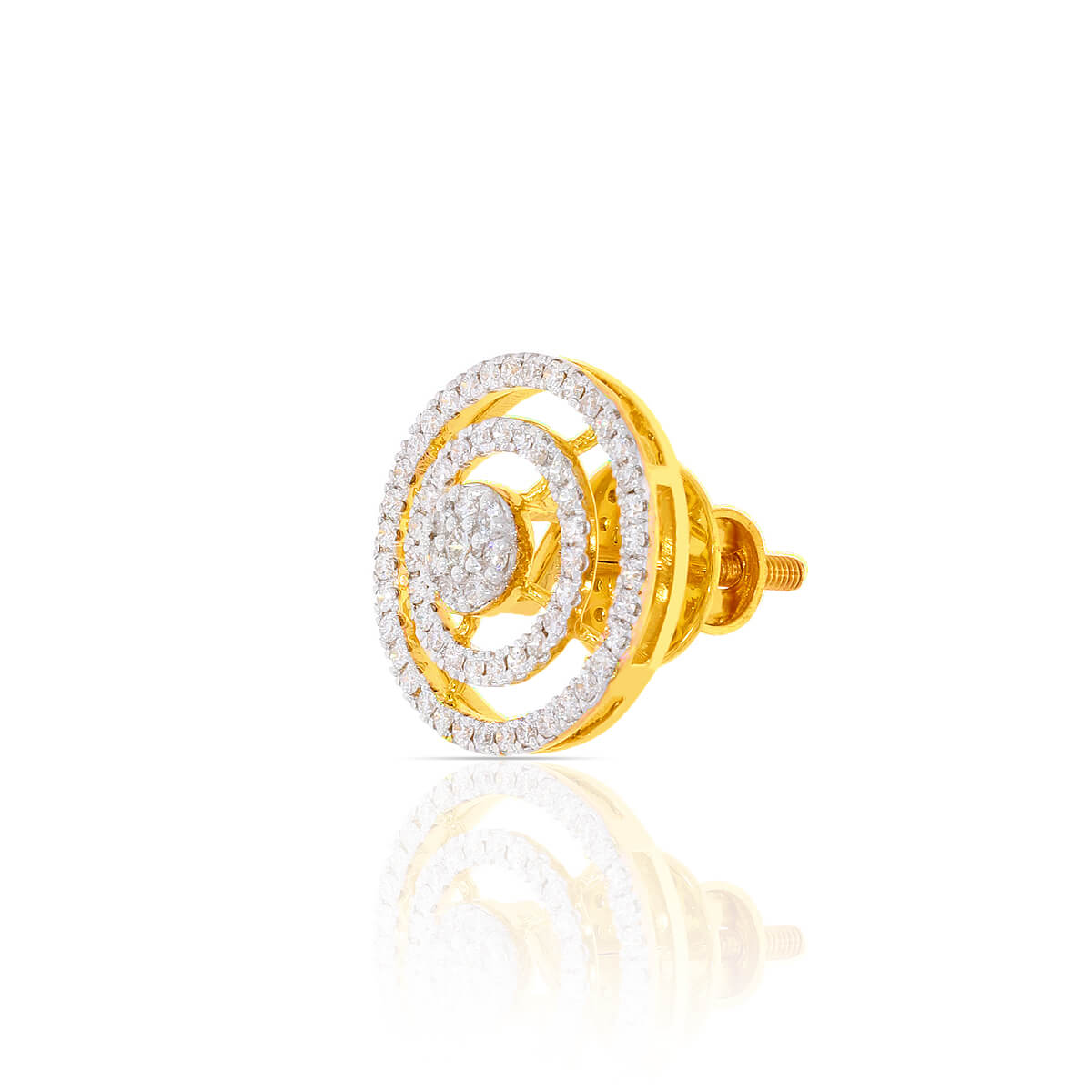 Charming Wheel Inspired Stud Earrings 18K