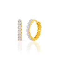 Vintage Charm Diamond Hoops