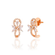 18K Gold Petite Floral Hoops