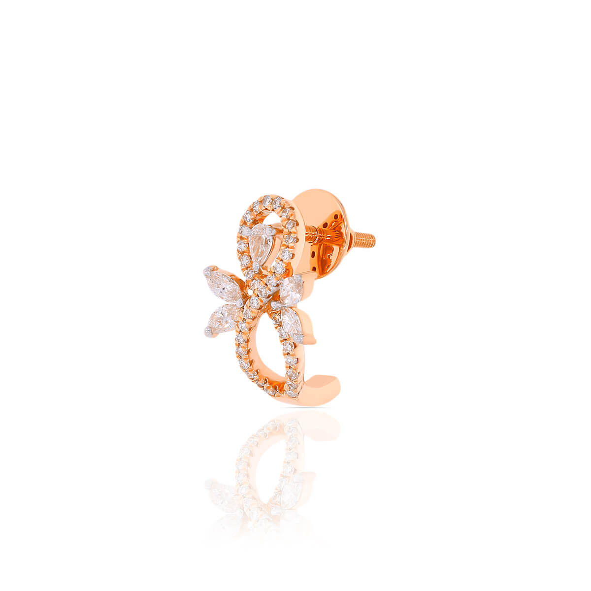 18K Gold Petite Floral Hoops