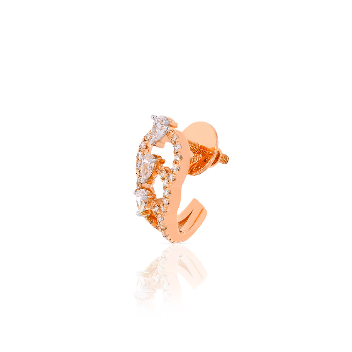 Stunning 18K Diamond Hoops with Intricate Motifs