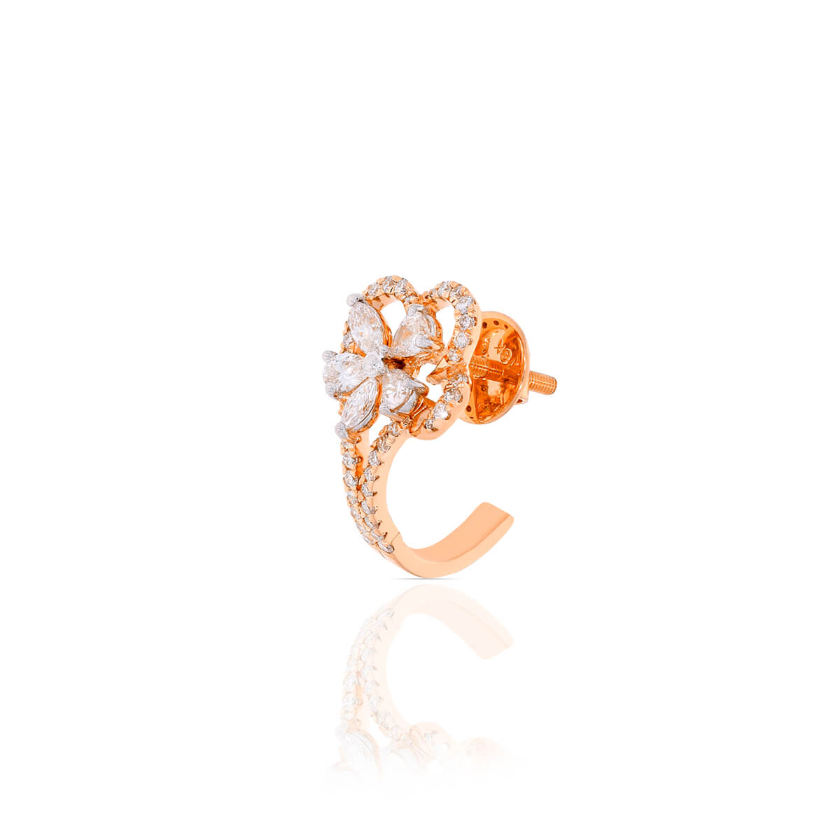 18K Floweret Hoops with Shinning Glow