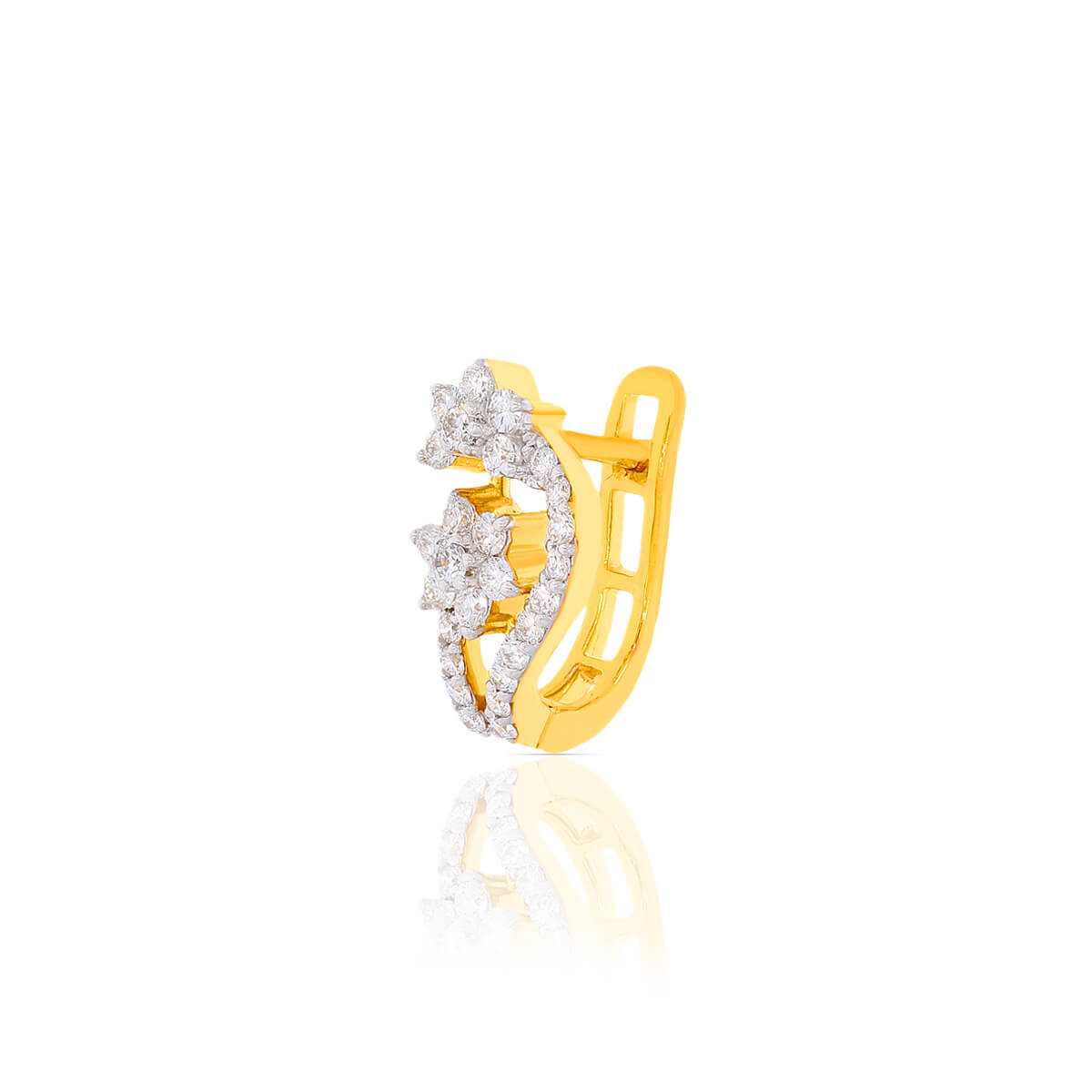 Shinning Flora Elegance 18K Diamond Hoops