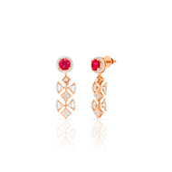 18K Gold Dangler Earrings with a Graceful Style