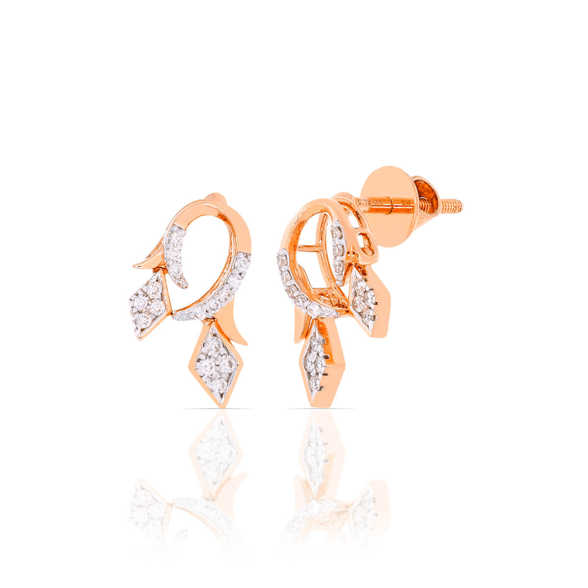 18K Rose Gold Modern Minimalist Studs
