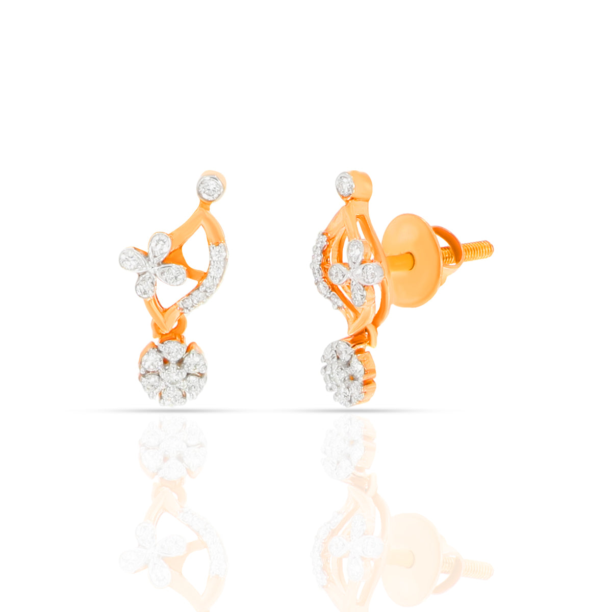 Dainty Flora Gold Studs 18K