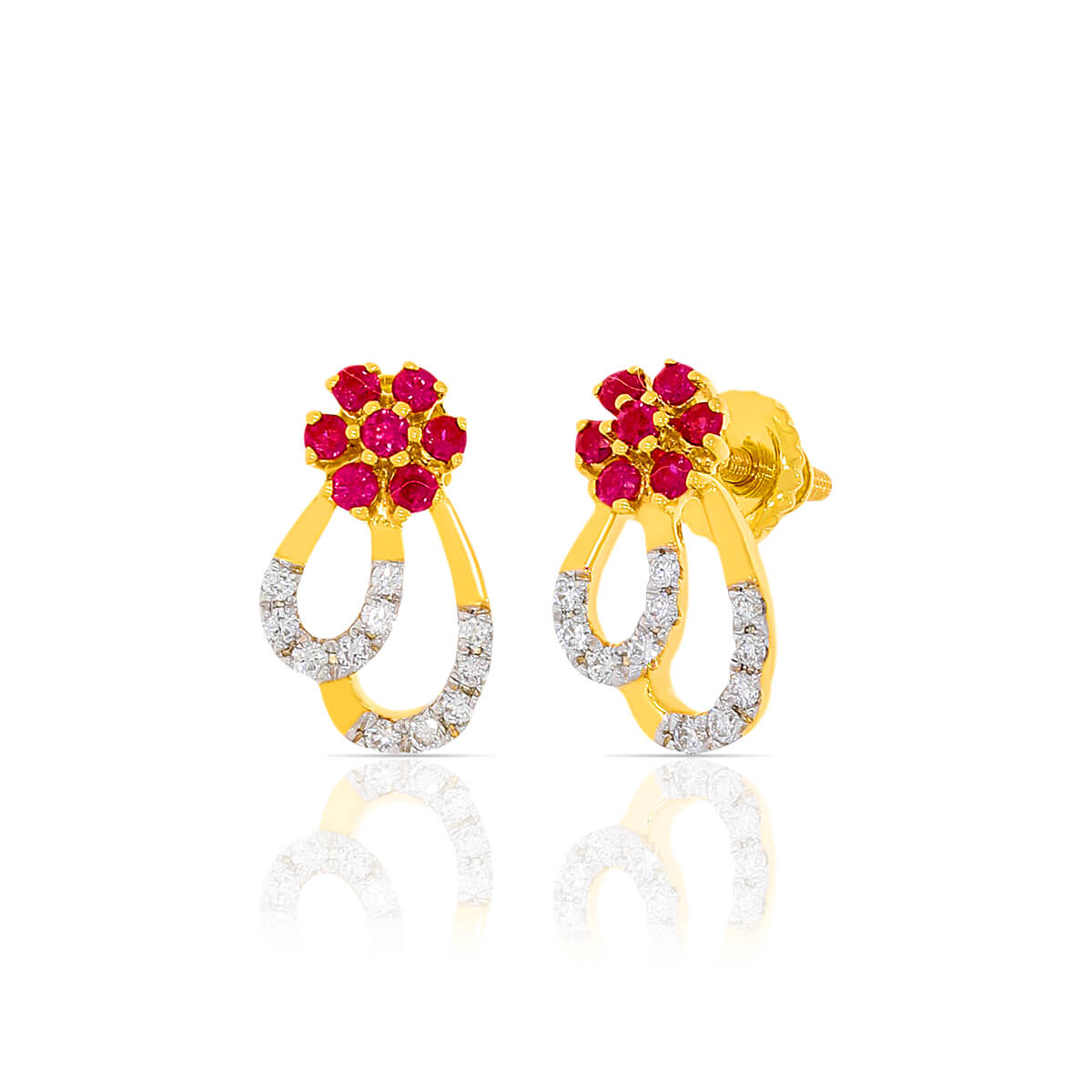 Alluring Cherry Bud Gold Studs