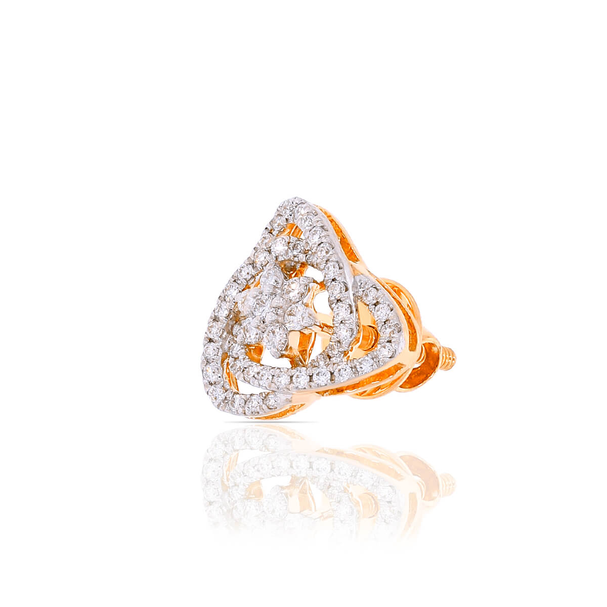 Exquisite Rose Gold Trigonal Studs