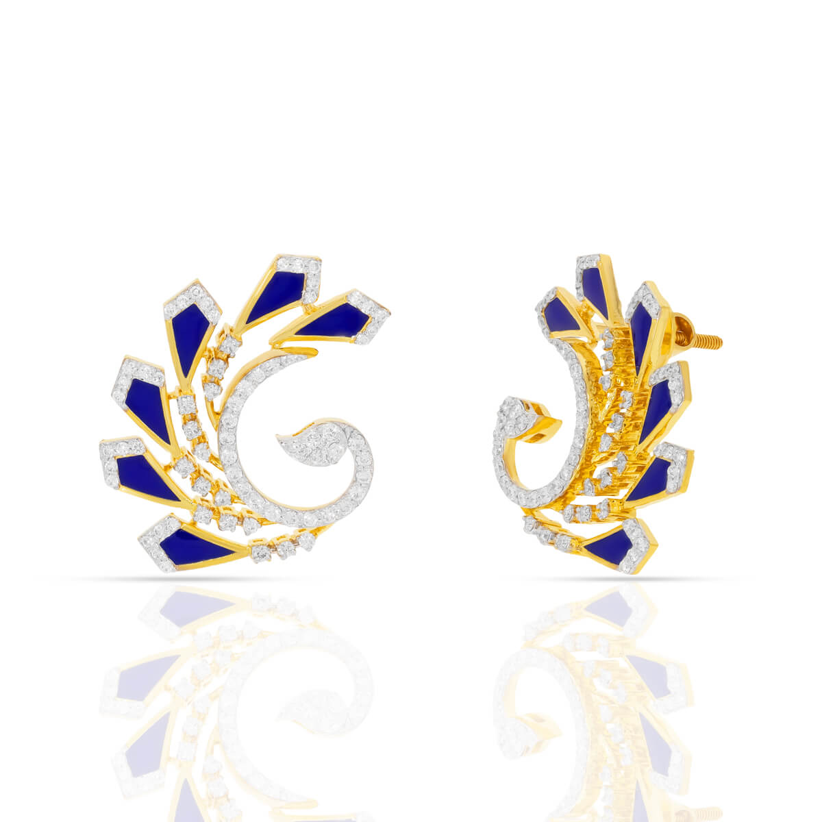 Gleaming Peacock Wing Studs