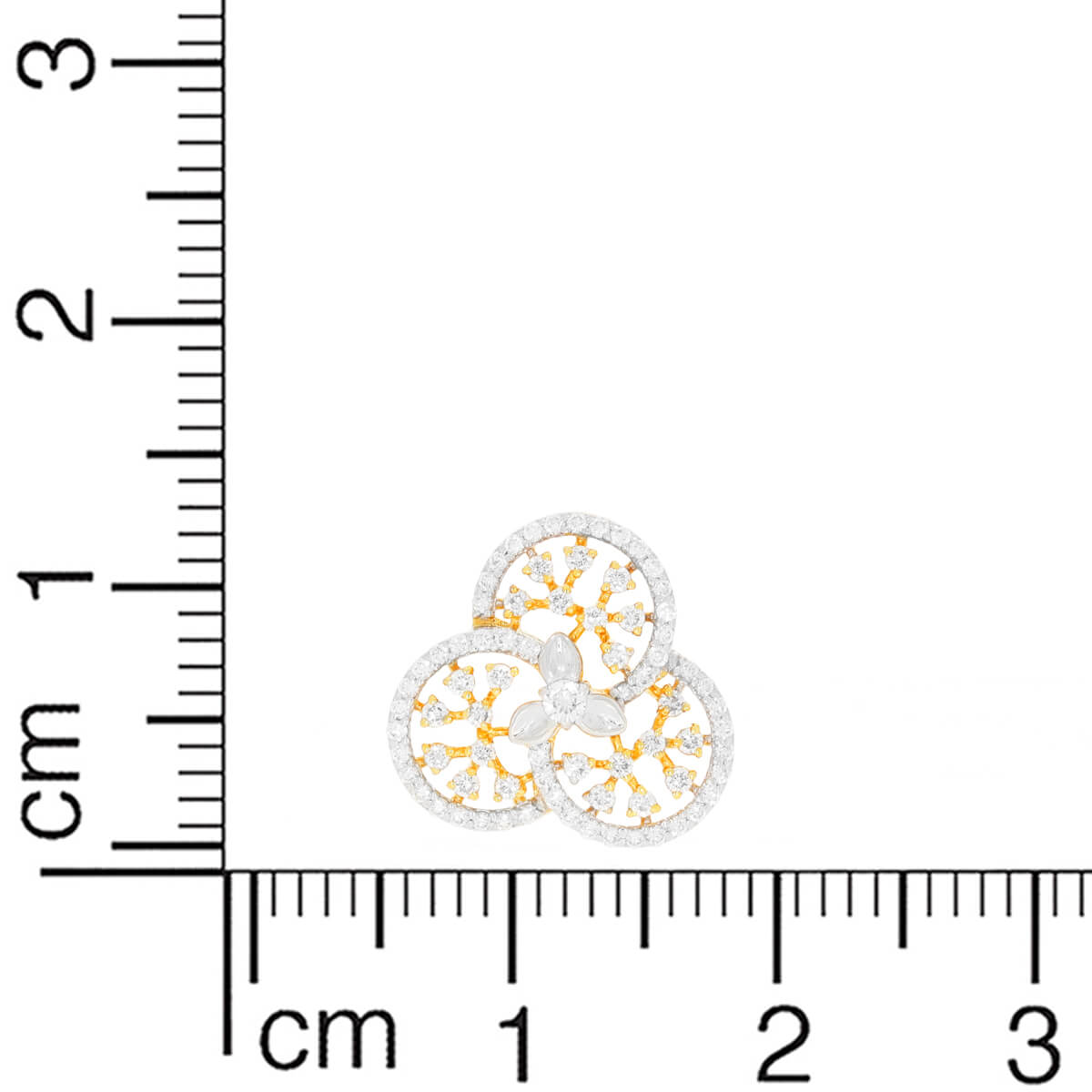 18K Floral Stud Earrings with Minimalistic Charm