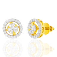 Gleaming Wheel Motif Diamond Studs