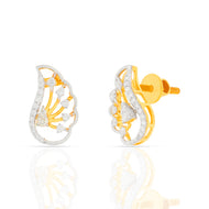 Elegant Dazzle 18K Diamond Wings Stud Earrings