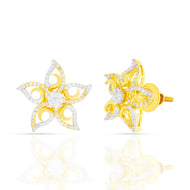 Modern Starburst 18K Gold Stud Earrings