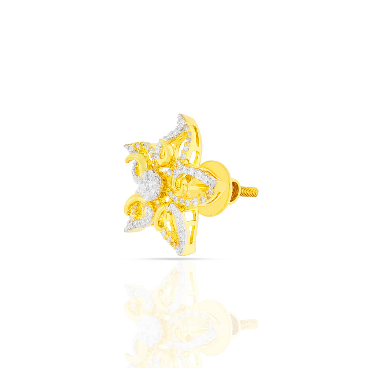 Modern Starburst 18K Gold Stud Earrings