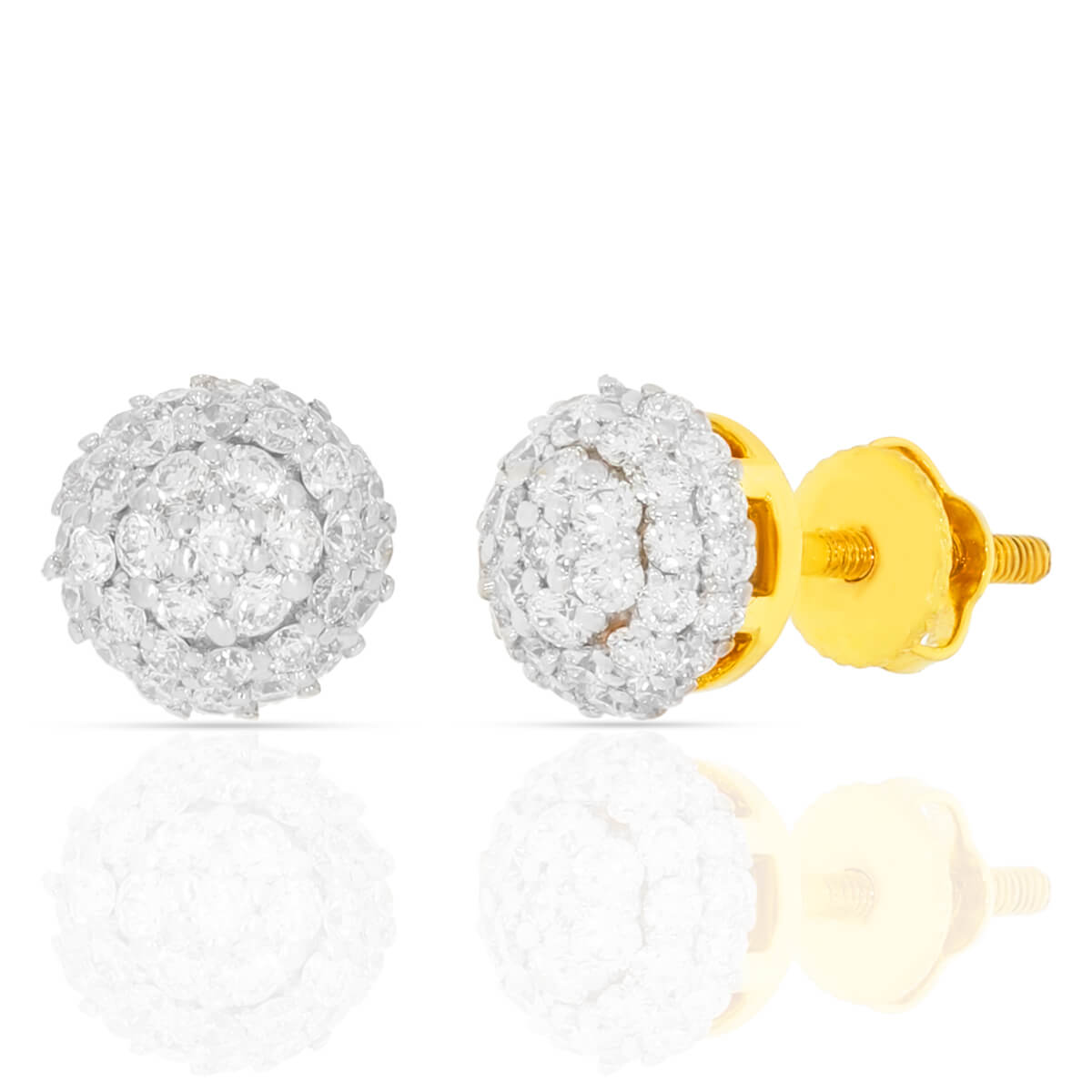 18K Oval Studs with Dazzling Glow