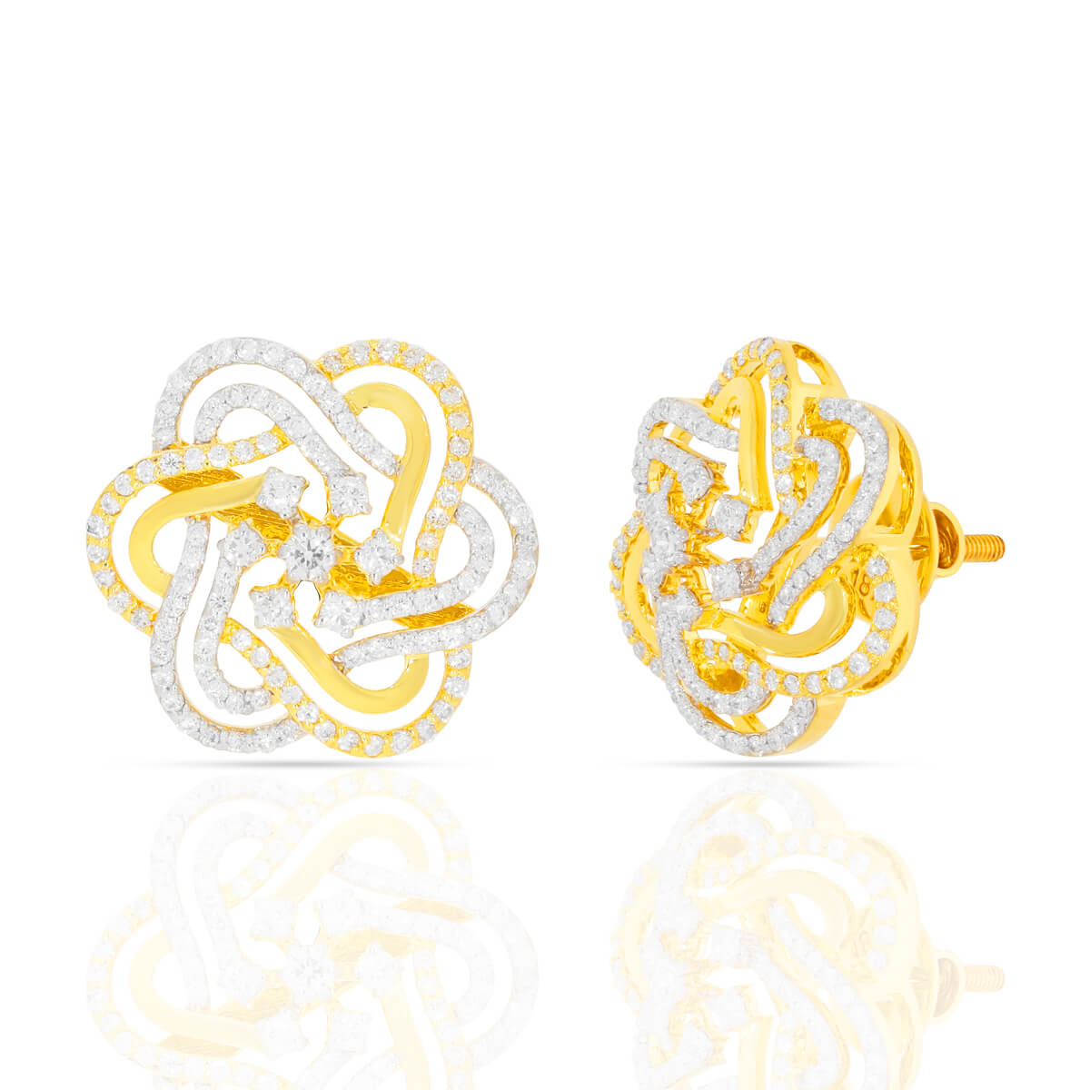 Chevron Elegance Flora Studs