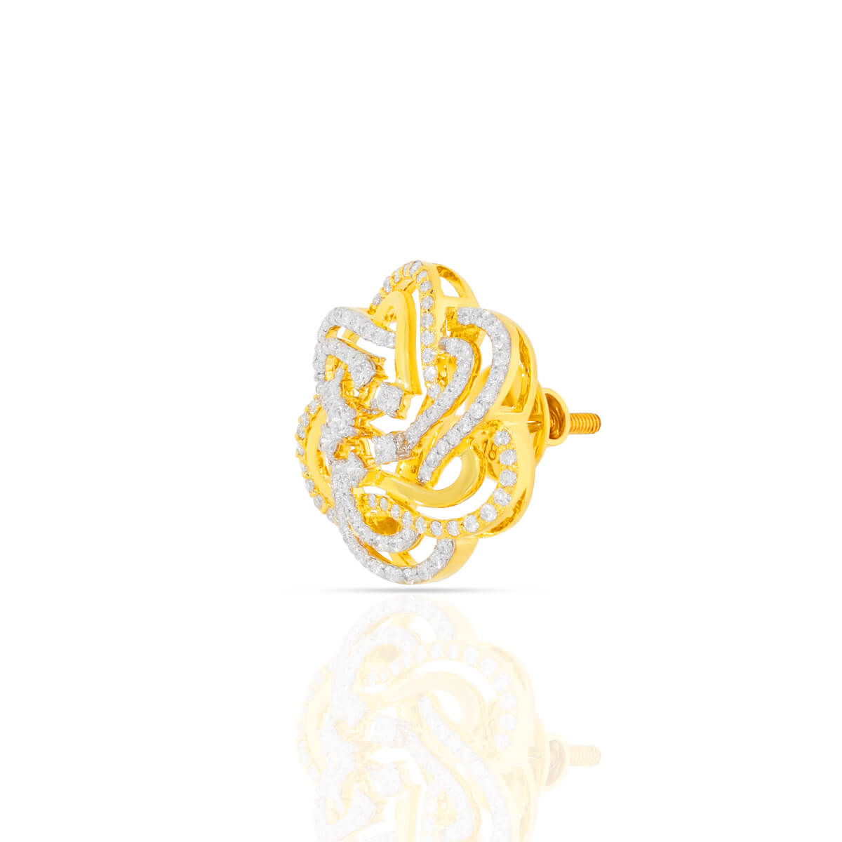 Chevron Elegance Flora Studs