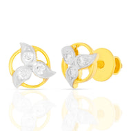 Sparkling Elegance Three Petal 18K Diamond Studs