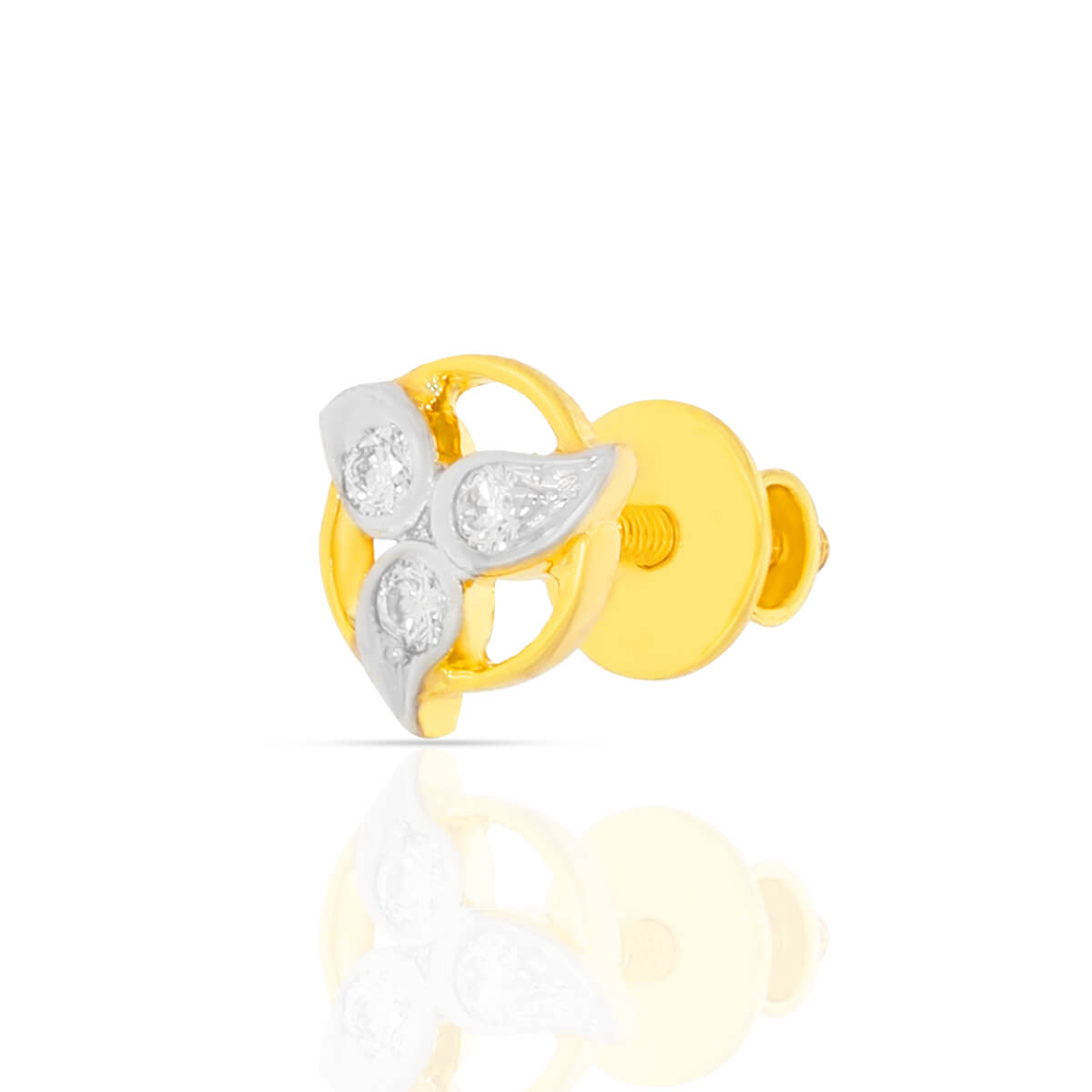Sparkling Elegance Three Petal 18K Diamond Studs