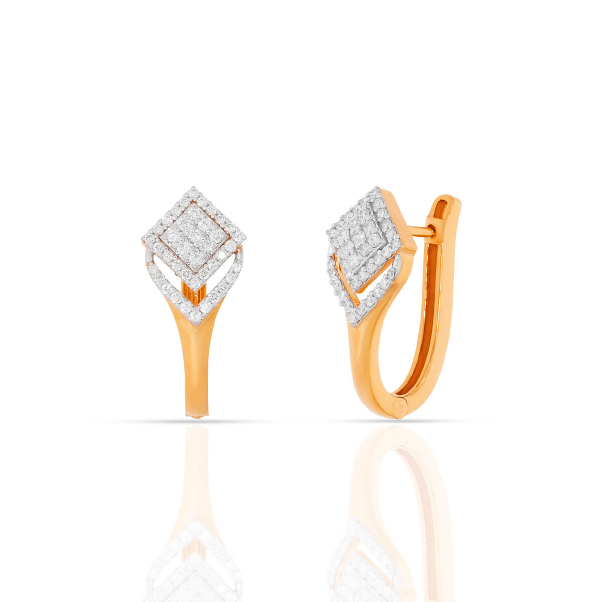 18K Golden Charm Slender Hoops